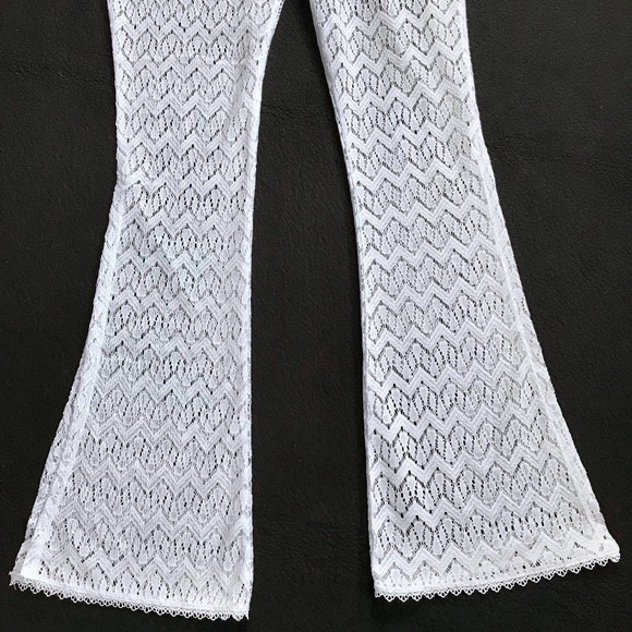 ❌SOLD❌ Miken Swim NWOT Sheer Crochet Swim Coverup Flare Pant Women XS - Picture 4 of 12